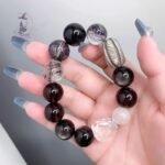 高級感閃靈➕銀曜石➕黑髮晶➕藍月光以及手工銀純銀配飾 原創設計款水晶手鏈手串：圖片 2