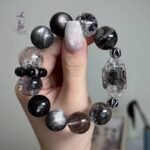 天然黑髮晶、黑幽靈、星輝骨幹、閃靈、銀曜石等組合：圖片 2
