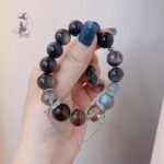天然拉長石灰月光+藍虎眼+銀耀原創設計款水晶手鏈手串：圖片 3