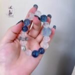 高級感魔鬼藍海藍寶+藍針+白幽靈+雪花幽靈+925純銀配飾 原創設計款水晶手鏈手串：圖片 3