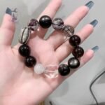高級感閃靈➕銀曜石➕黑髮晶➕藍月光以及手工銀純銀配飾 原創設計款水晶手鏈手串：圖片 4