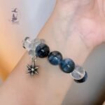 高級感惡魔之眼海藍寶+星輝骨幹+藍針+925純銀配飾原創設計款水晶手鏈手串：圖片 4