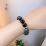 天然拉長石灰月光+藍虎眼+銀耀原創設計款水晶手鏈手串：圖片 4